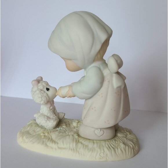 Vintage Precious Moments Feed My Sheep Members Collectible Porcelain Figurine - Picture 8 of 10